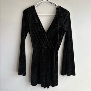 Topshop Black Mini Dress with Glitter Accents